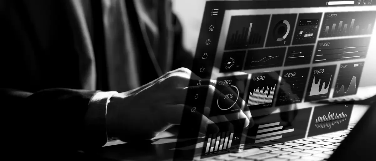 Streams of reporting data visualised across screens