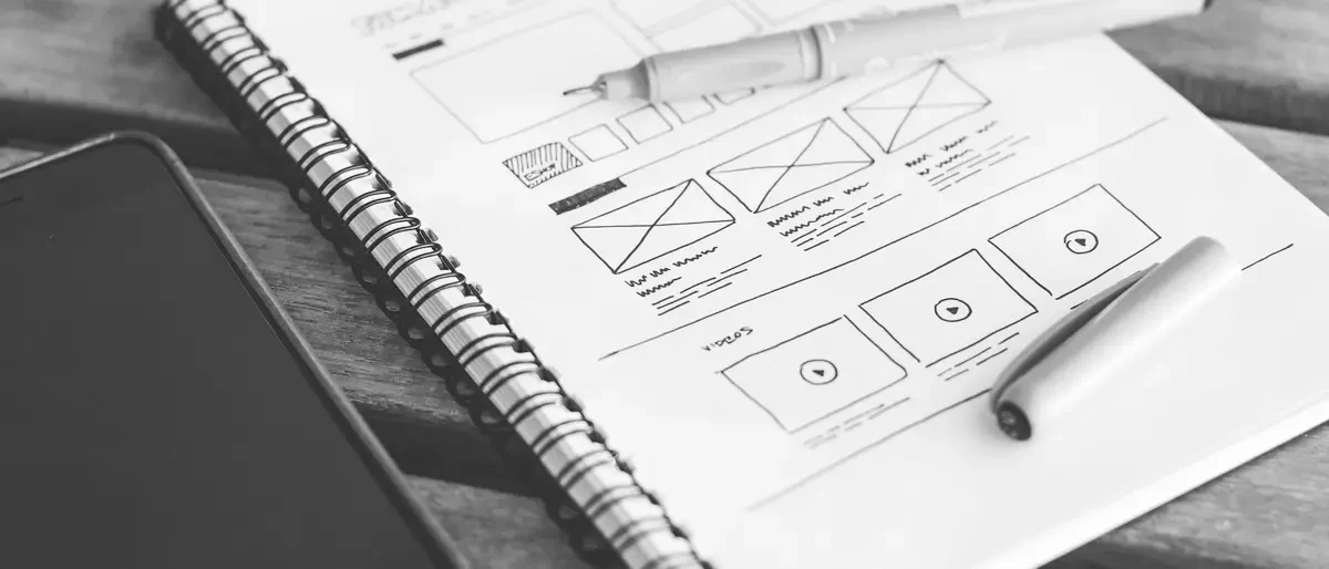 Sketching a new website layout by hand