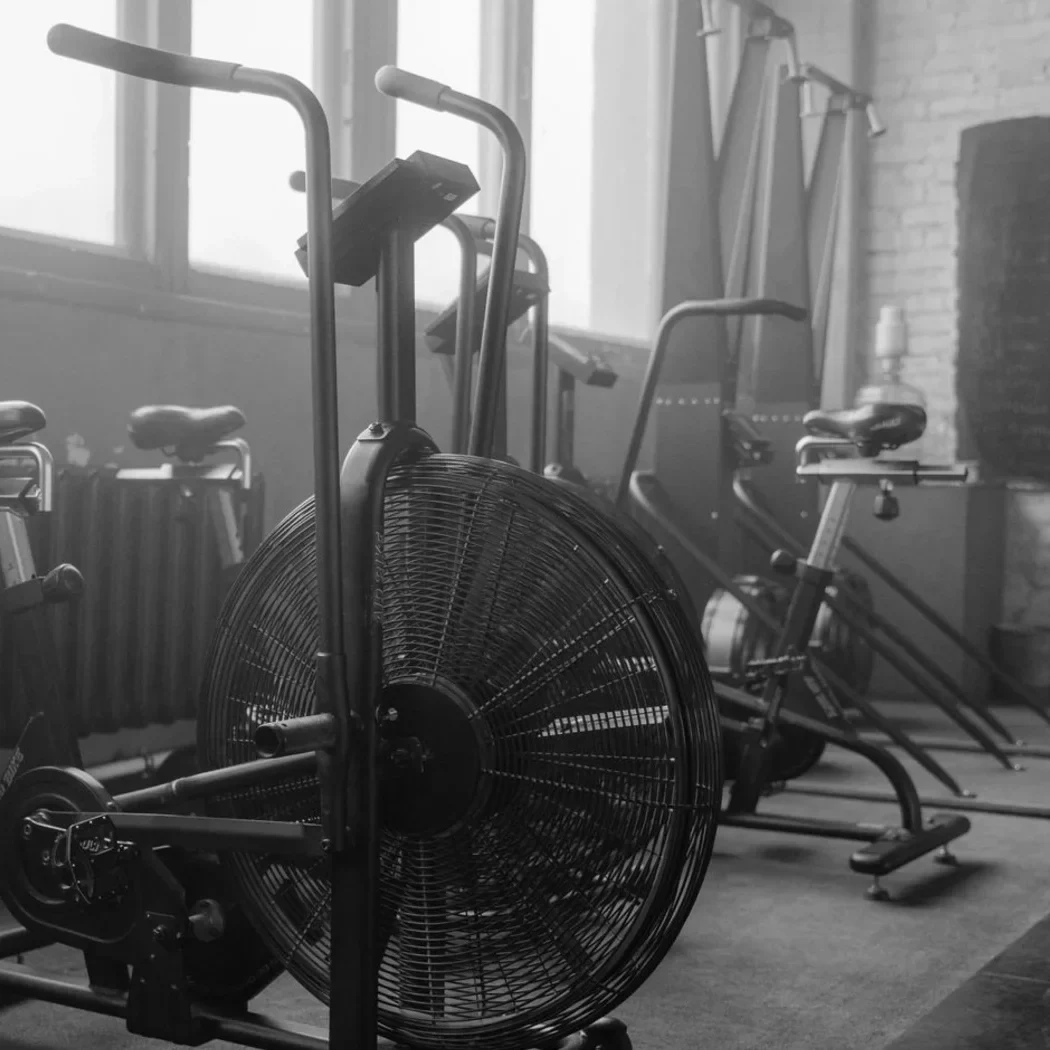 The interior of a fitness studio with equipment