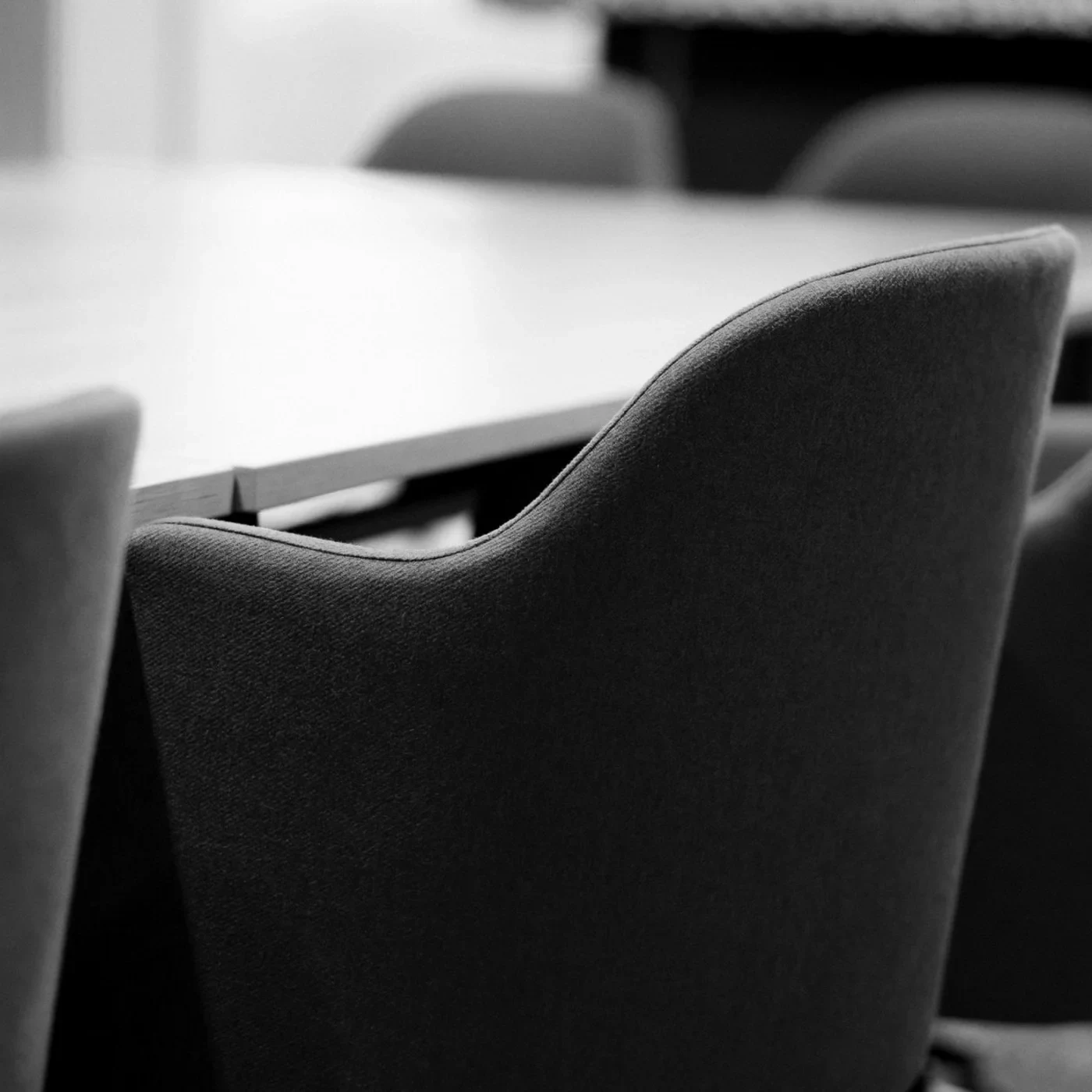 A modern boardroom set for a meeting