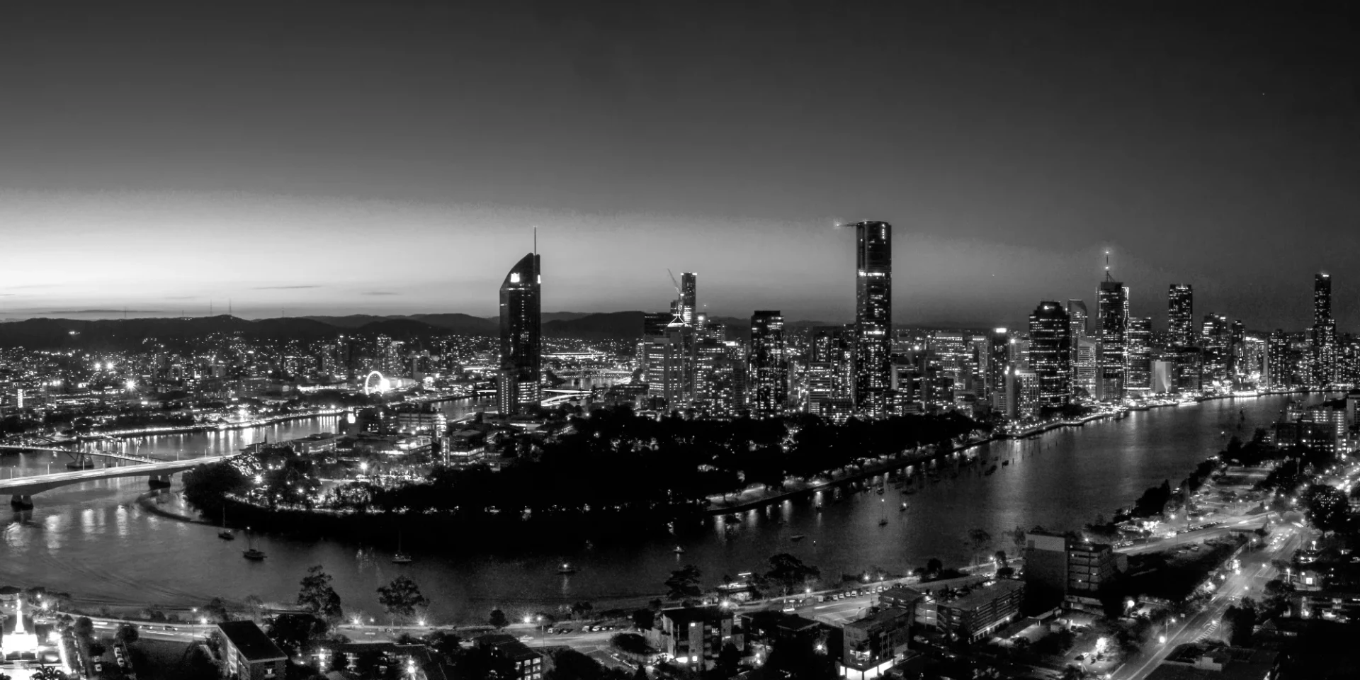 The Brisbane skyline at night