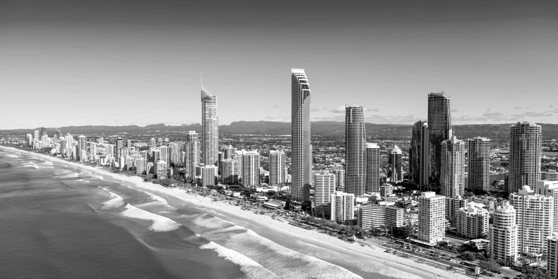 The Surfers Paradise skyline and beach